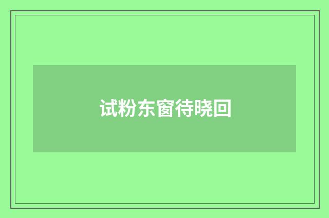 试粉东窗待晓回