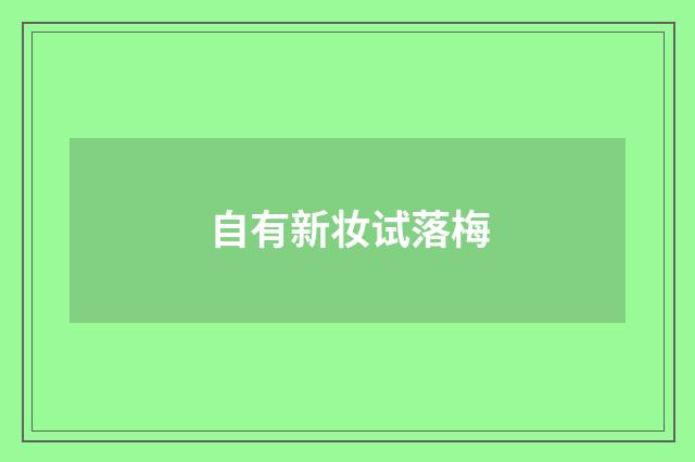 自有新妆试落梅