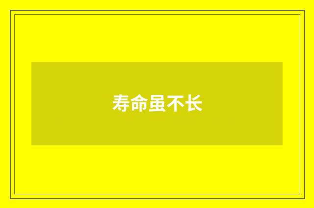 寿命虽不长