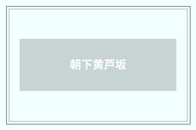 朝下黄芦坂
