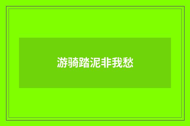 游骑踏泥非我愁