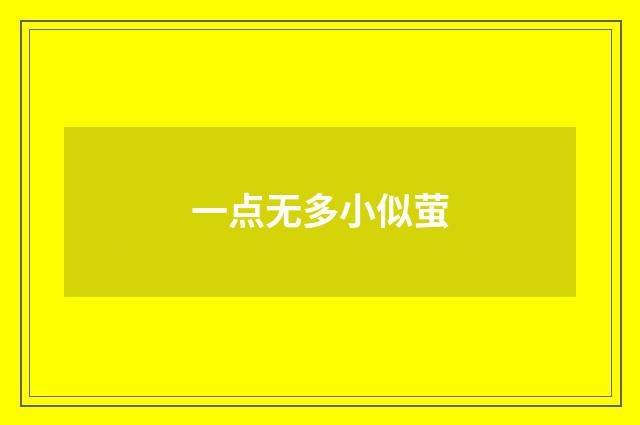 一点无多小似萤