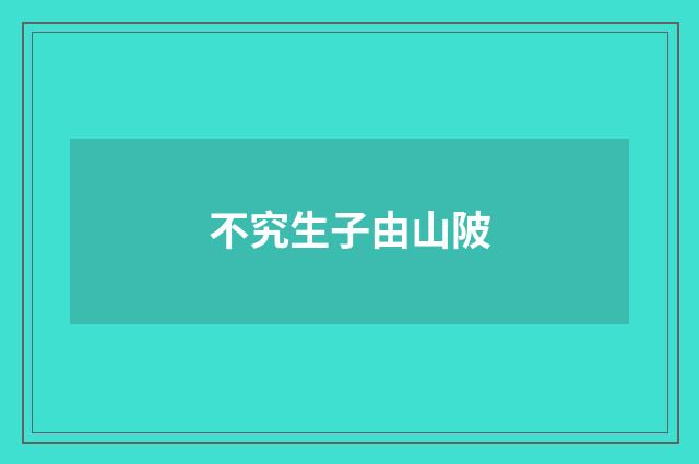 不究生子由山陂