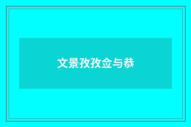 文景孜孜佥与恭