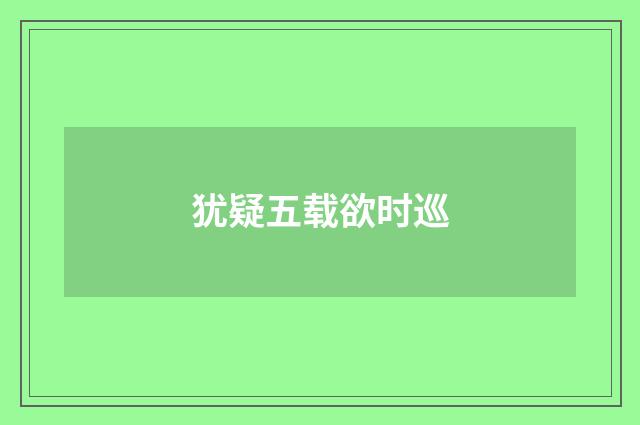 犹疑五载欲时巡