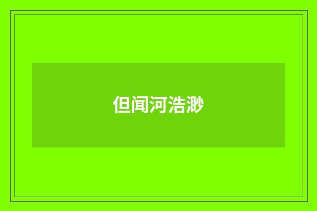 但闻河浩渺