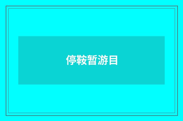 停鞍暂游目