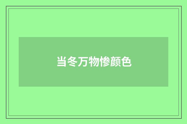 当冬万物惨颜色