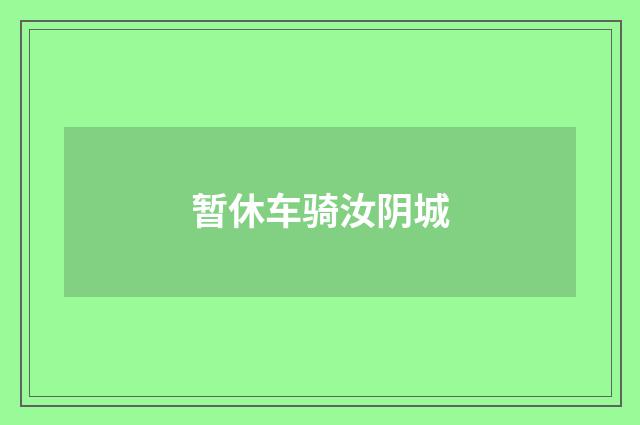 暂休车骑汝阴城