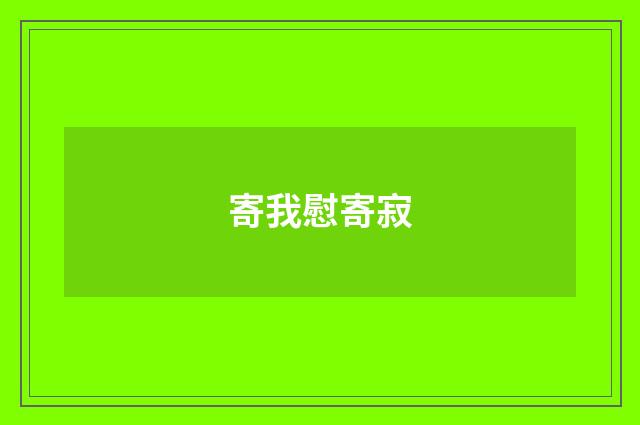 寄我慰寄寂
