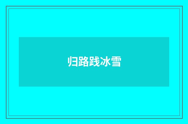 归路践冰雪