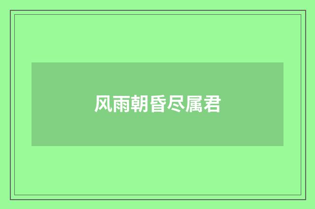 风雨朝昏尽属君