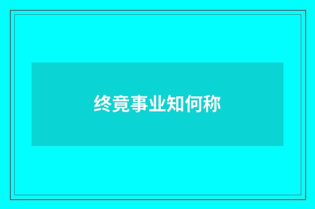终竟事业知何称