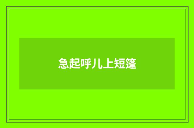 急起呼儿上短篷