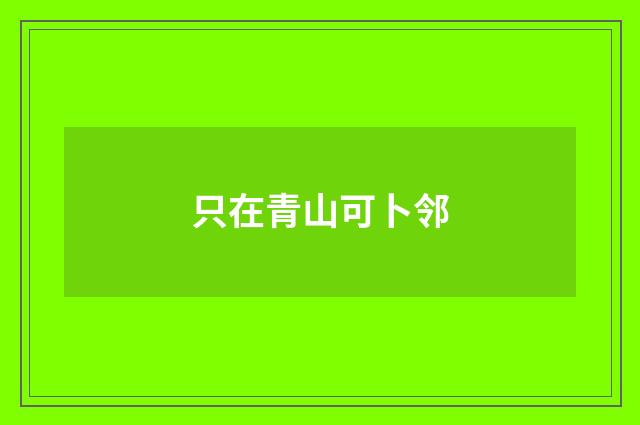 只在青山可卜邻