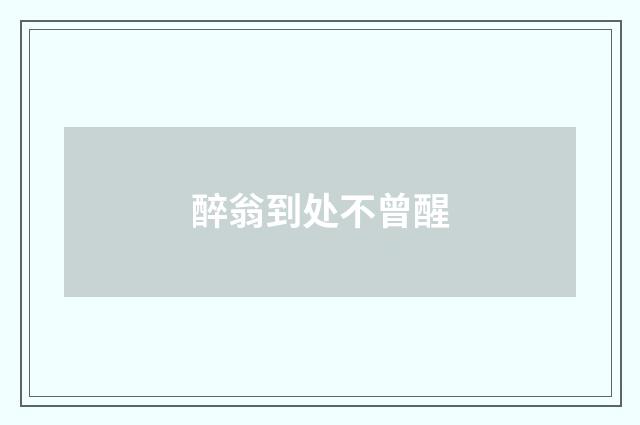 醉翁到处不曾醒