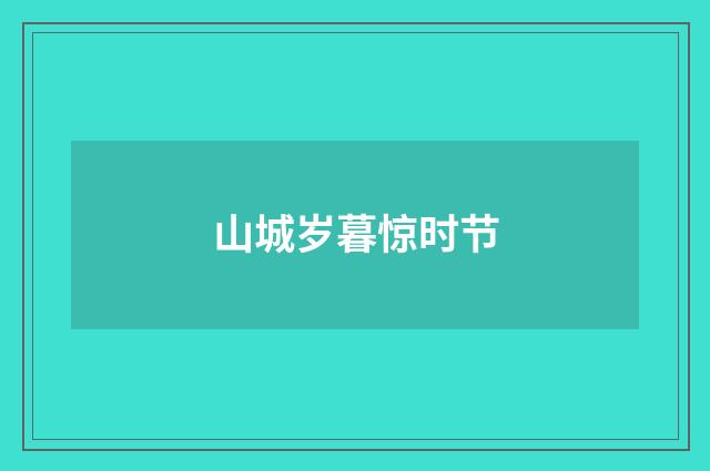 山城岁暮惊时节