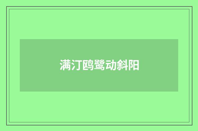 满汀鸥鹭动斜阳