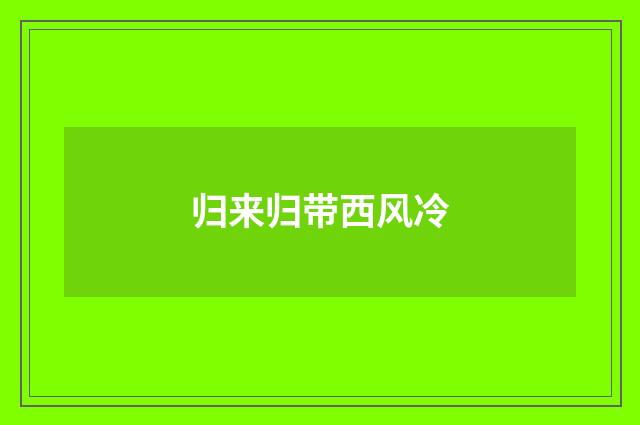 归来归带西风冷