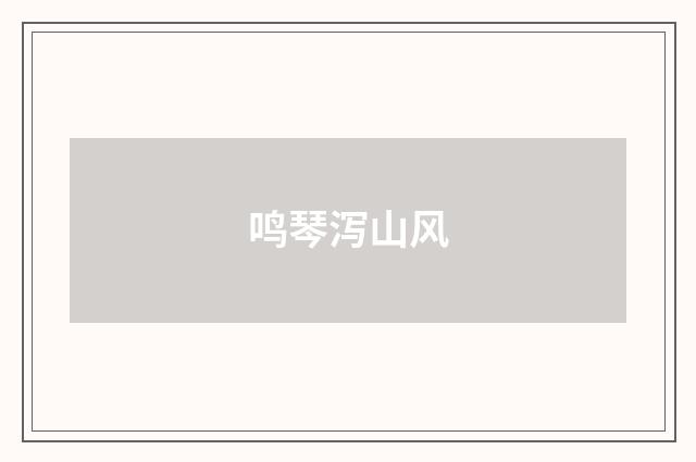 鸣琴泻山风