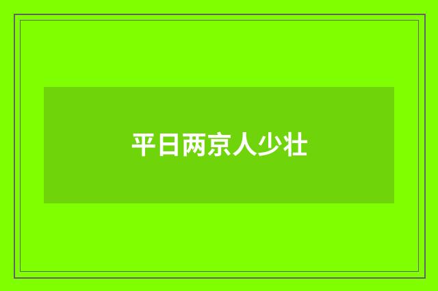 平日两京人少壮