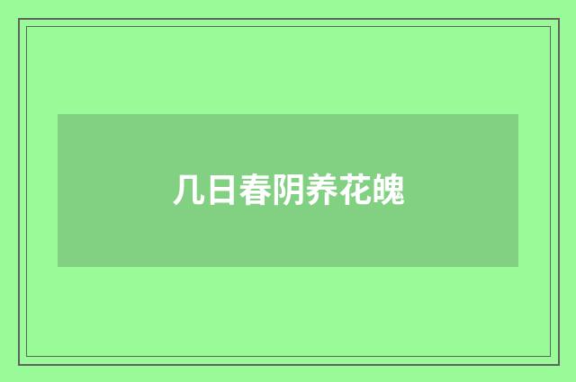 几日春阴养花魄