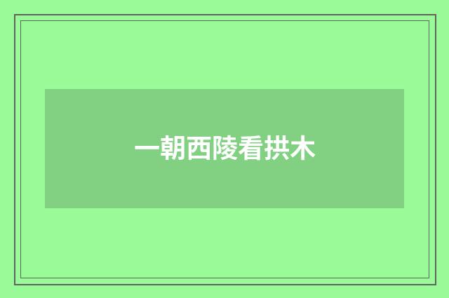 一朝西陵看拱木