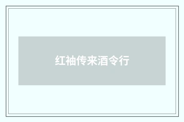 红袖传来酒令行
