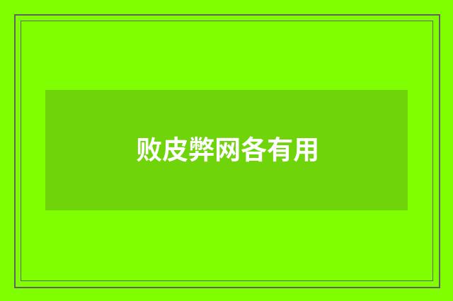 败皮弊网各有用