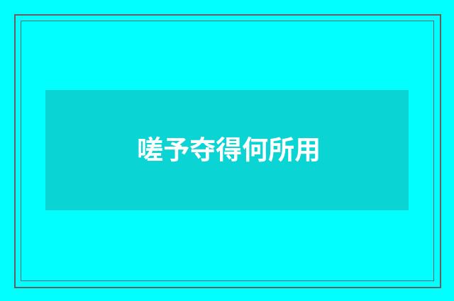 嗟予夺得何所用
