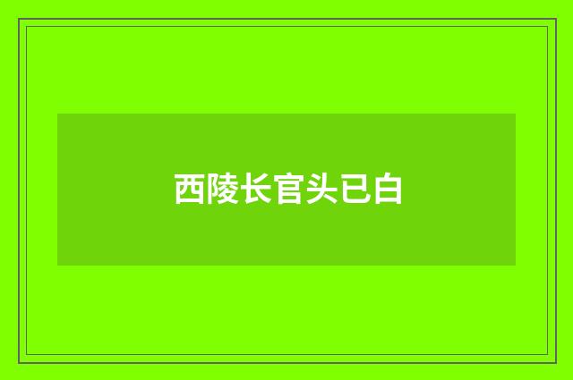西陵长官头已白