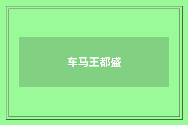 车马王都盛
