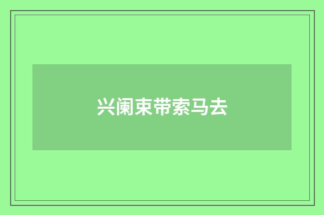 兴阑束带索马去