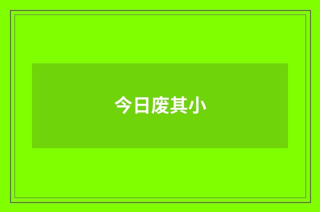 今日废其小