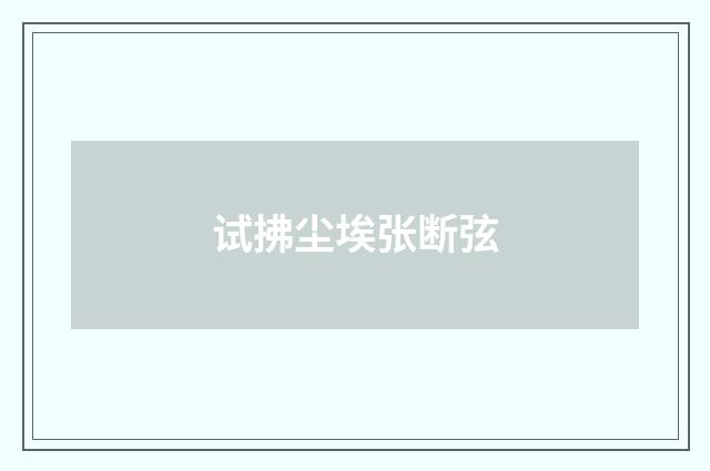 试拂尘埃张断弦