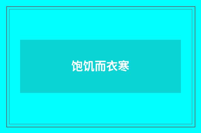 饱饥而衣寒
