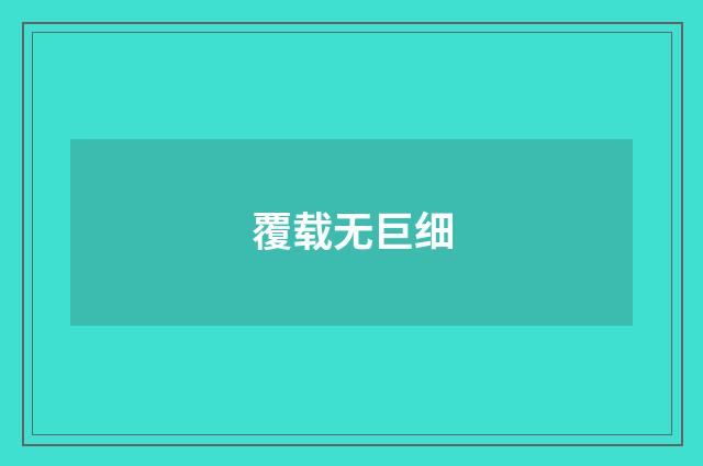 覆载无巨细