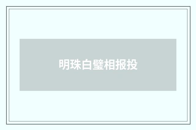 明珠白璧相报投