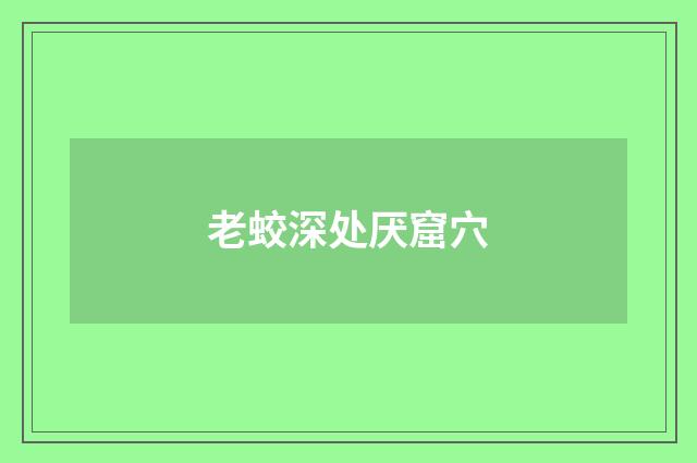 老蛟深处厌窟穴