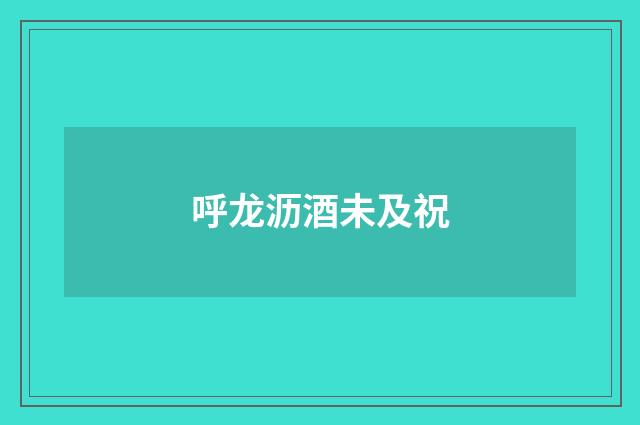 呼龙沥酒未及祝