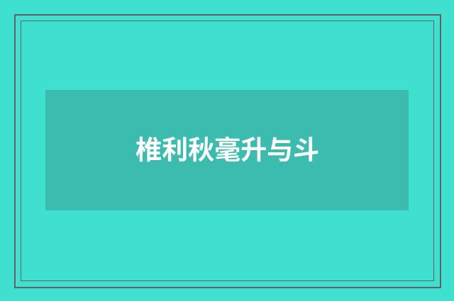 椎利秋毫升与斗