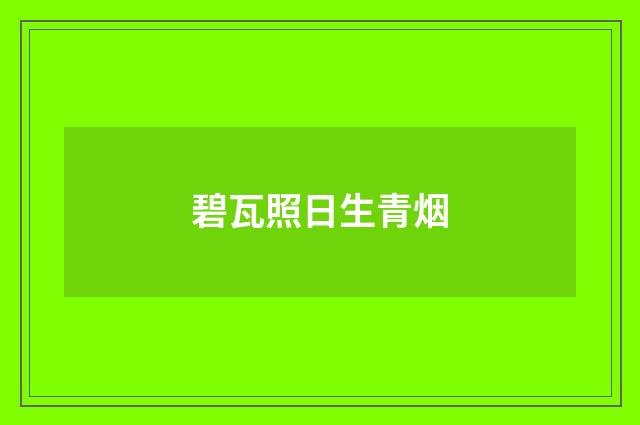 碧瓦照日生青烟
