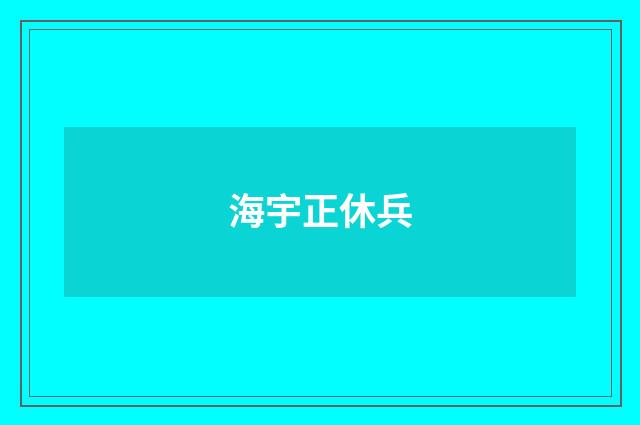 海宇正休兵