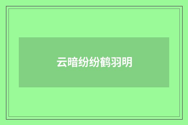 云暗纷纷鹤羽明