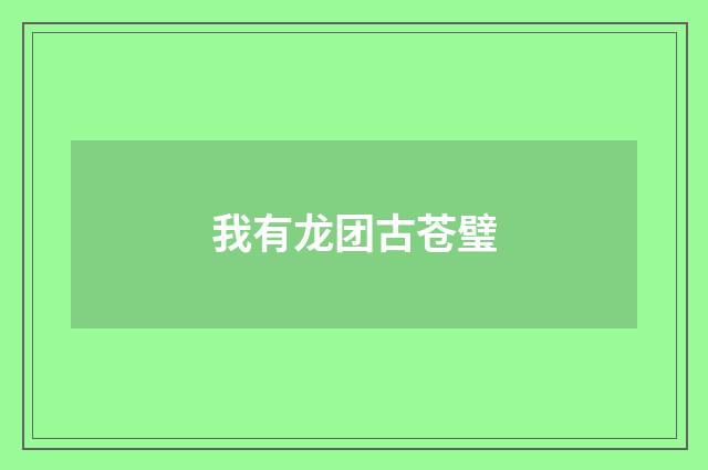 我有龙团古苍璧