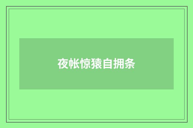 夜帐惊猿自拥条