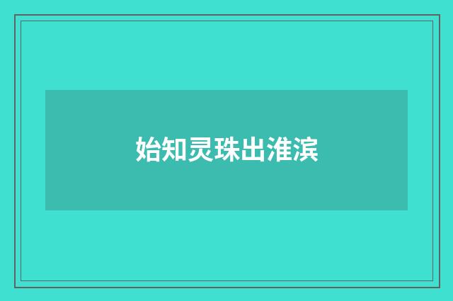 始知灵珠出淮滨