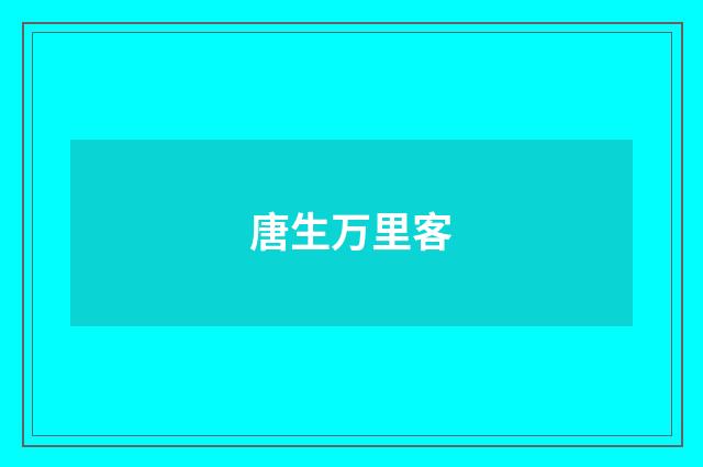 唐生万里客