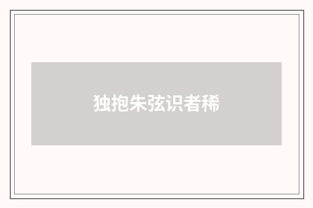 独抱朱弦识者稀