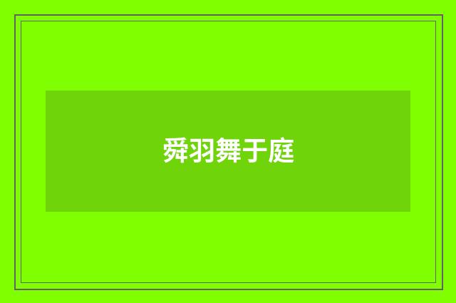 舜羽舞于庭
